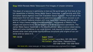 NASA VideoFile: NASA Reveals Webb Telescope’s First Images of Unseen Universe